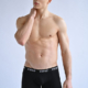 SWAP elasztikus pamut széles gumis férfi hosszú szárú  boxeralsó, fekete.